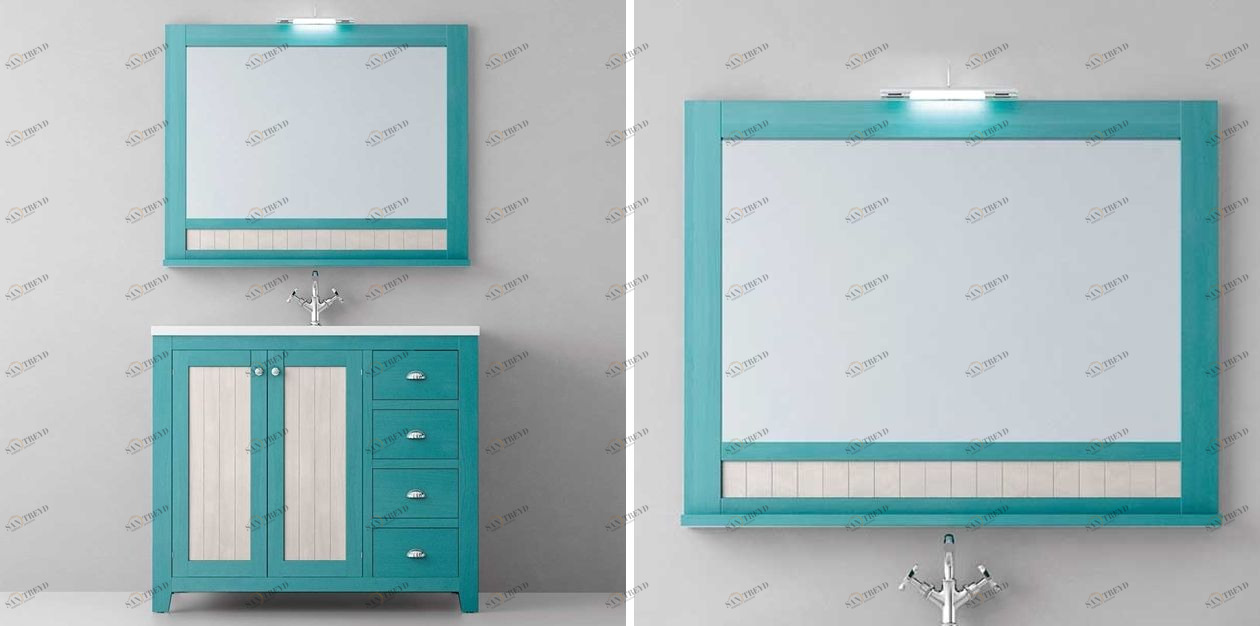 Avila Dos Зеркало COLONIAL в раме с полкой 100×85 Color 29+28 COUNTRY MIRRORS 0316204N2928