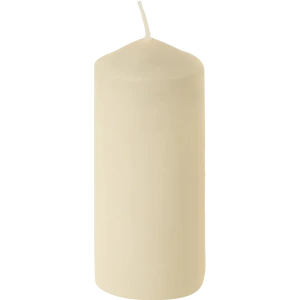89369096 Свеча столбик бежевая 12 см STLM-0832140