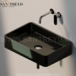 MWL609017 Подвесная раковина настенная прямоугольная Ceramica Flaminia Miniwash черная