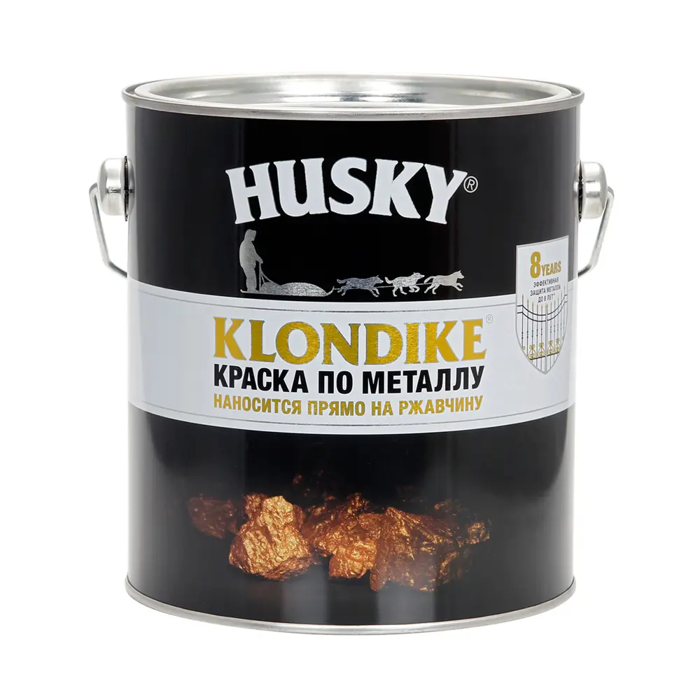 Husky Klondike — молотковая краска по металлу с эффектом 3 в 1, черный RAL, 2.5 л 84391810 STLM-0049054 - Вид №1