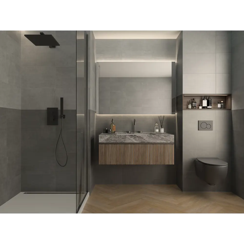 Шахтинская Плитка Unitile Пазолини: бетонный шизм в интерьере 25x40 см 85622880 Фрида STLM-0064651 - Вид №4