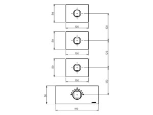 Нержавеющая сталь 4 отверстия термостатический смеситель для душа