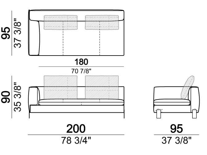 3-местный тканевый диван Arketipo BROWN SUGAR ARCH-00058205 - Вид №18