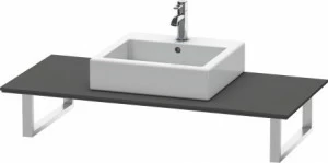 XL026C04949 Консоль для накладных раковин и встраиваемых умывальников, для угла слева X-Large #XL026C 550 мм Графит матовый, декор