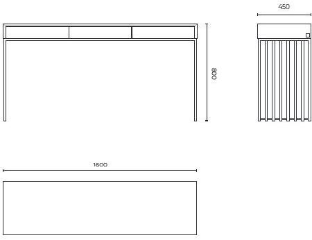 Stylish Club Прямоугольная консоль из фанерованной древесины His Scf.hi01 - Вид №3