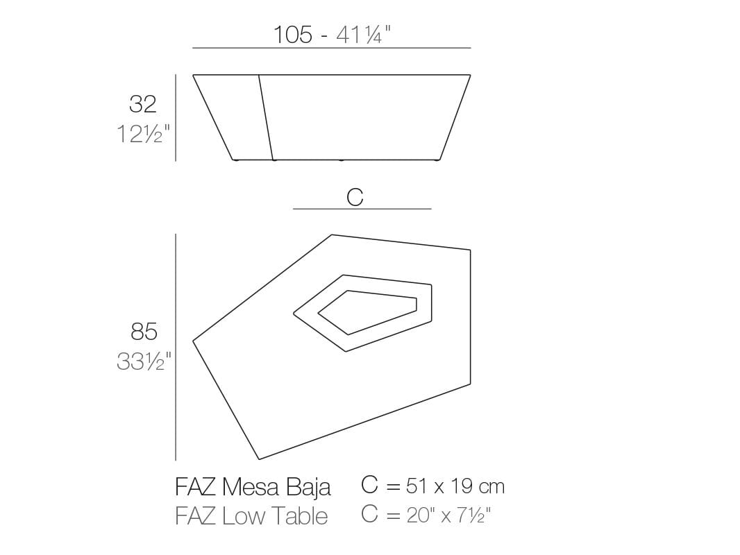 Садовый стол из полиэтилена Vondom Faz ARCH-00071213 - Вид №4