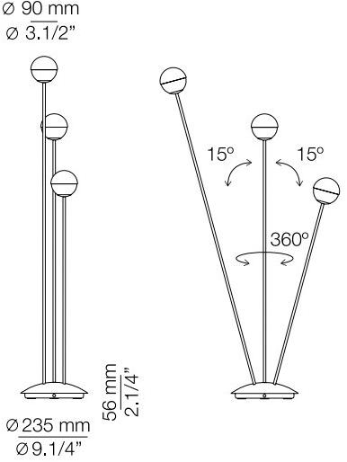 Estiluz Регулируемый светодиодный торшер Alfi P-3748 - Вид №5