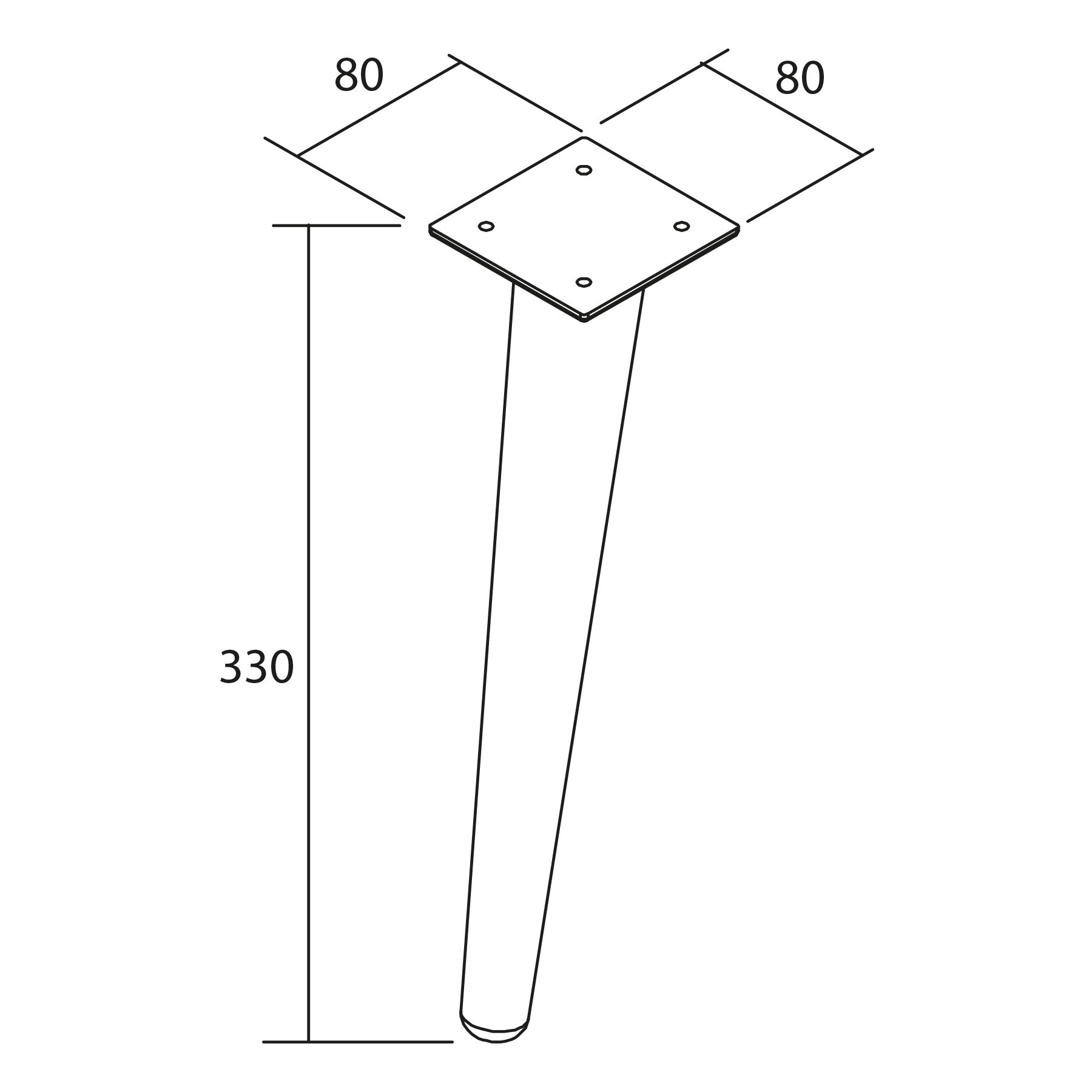 84138 SALGAR Комплект из 2 ножек DANNA WHITE Высота 330 мм  - Вид №2