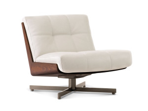 Кожаное кресло с деревянным корпусом и основанием с 4 спицами