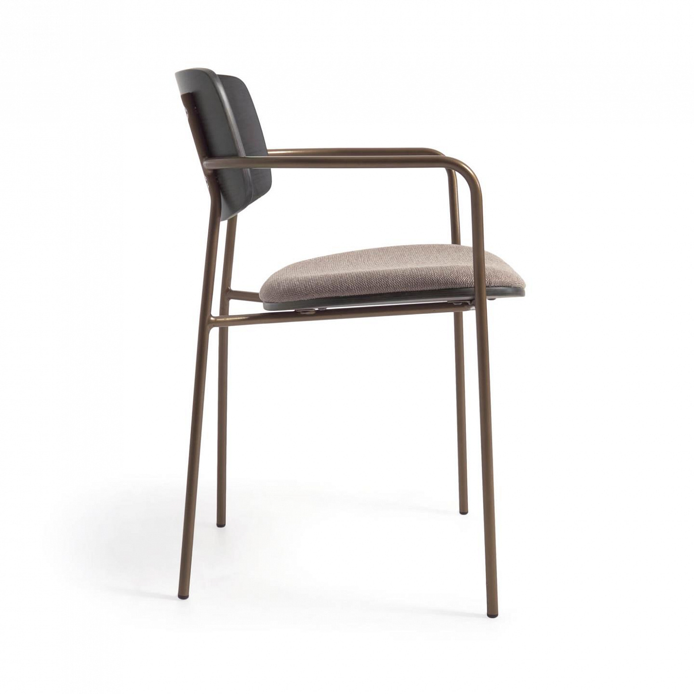 108297 Стул ясеневый шпон в темной отделке и металл с отделкой из латуни La Forma Maureen  - Вид №4