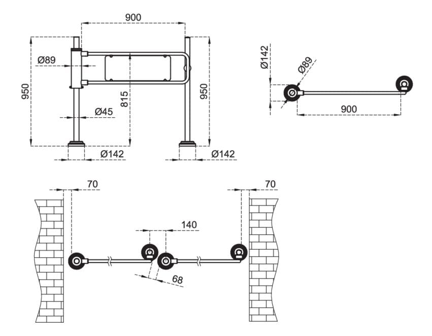 Турникет из нержавеющей стали CAME SWG 101 ARCH-00105403 - Вид №2