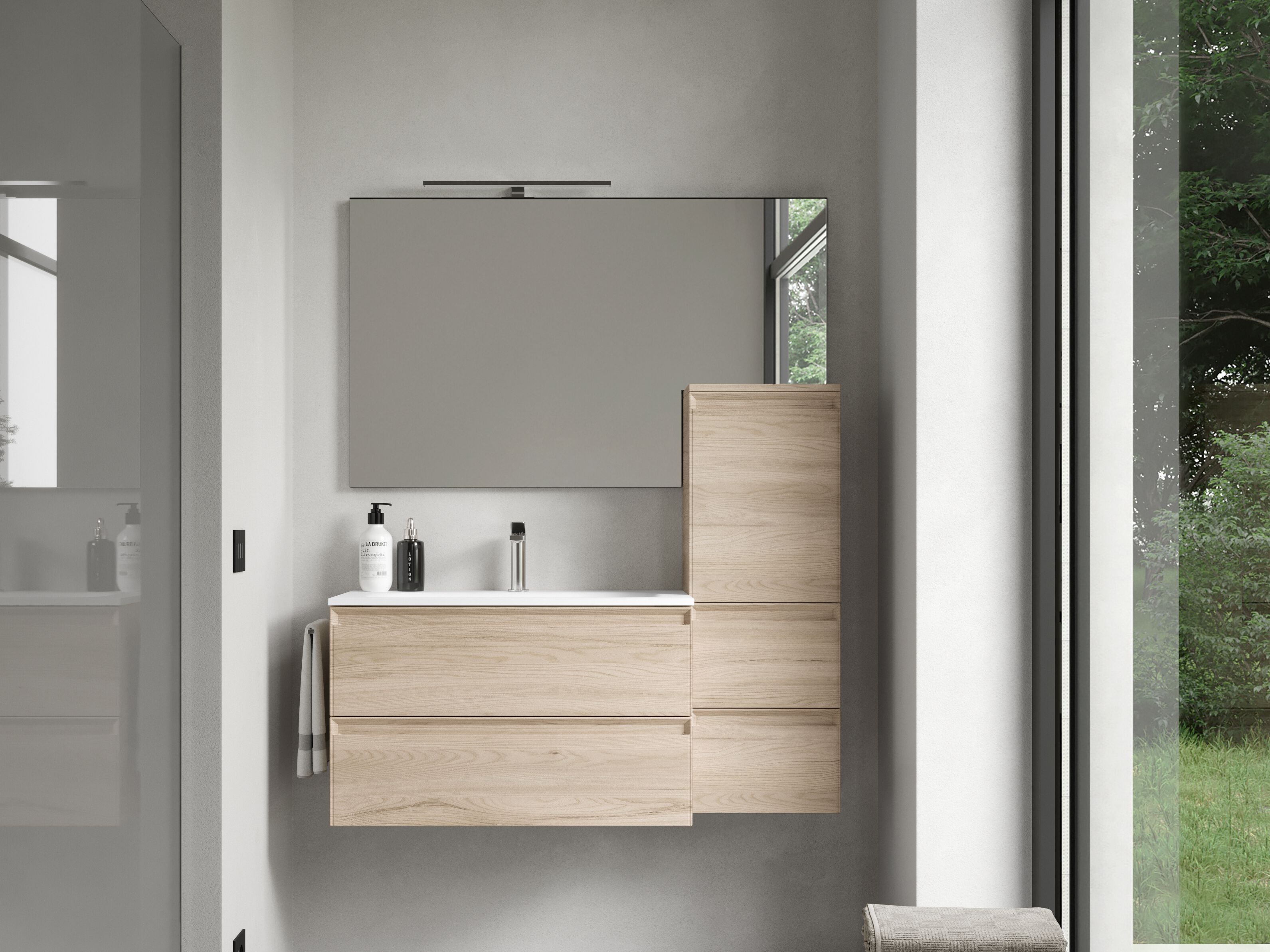 Подвесной шкаф для умывальника с держателем для полотенец Ideagroup Play ARCH-00013018