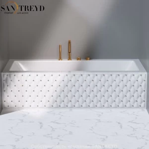 Ванна с декоративными панелями CLASS SQUARE с хромированными вставками белая