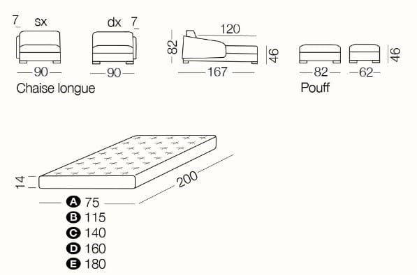 Двуспальный диван-кровать из ткани с полуостровом Milano Bedding VIVIEN ARCH-00087513 - Вид №4