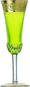 10555928 St. Louis Фужер для шампанского St. Louis "Цветок чертополоха" 90мл (светло-зелёный) Хрусталь