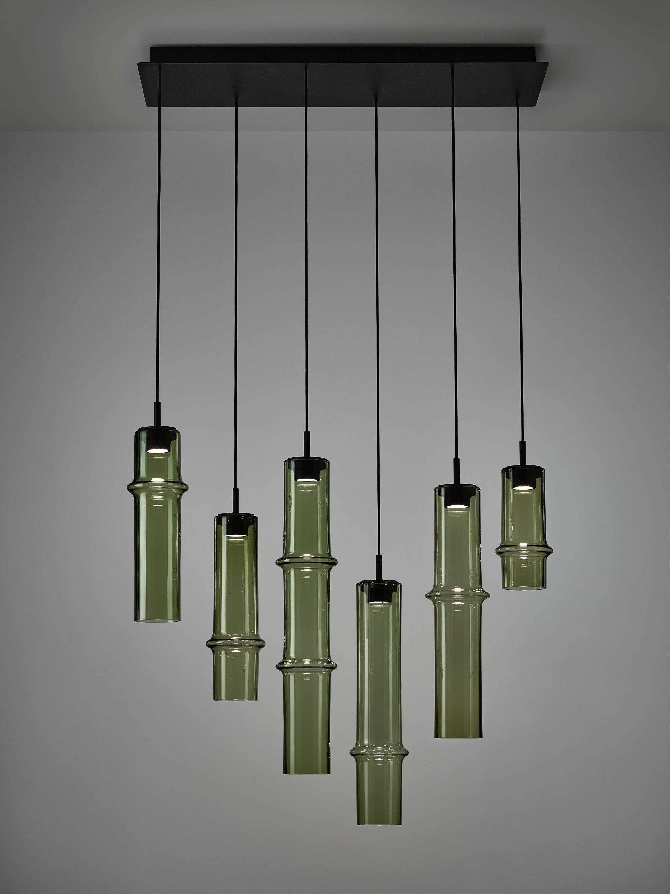 Опаловое стекло ручной работы светодиодный подвесной светильник BROKIS Бамбуковый лес ARCH-00149617 - Вид №2