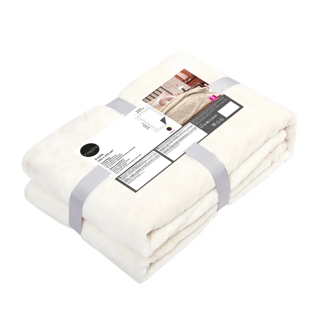 Плед Enalie Cream 5 200x220 см велсофт цвет кремовый 84882386 STLM-2187041 INSPIRE - Вид №2