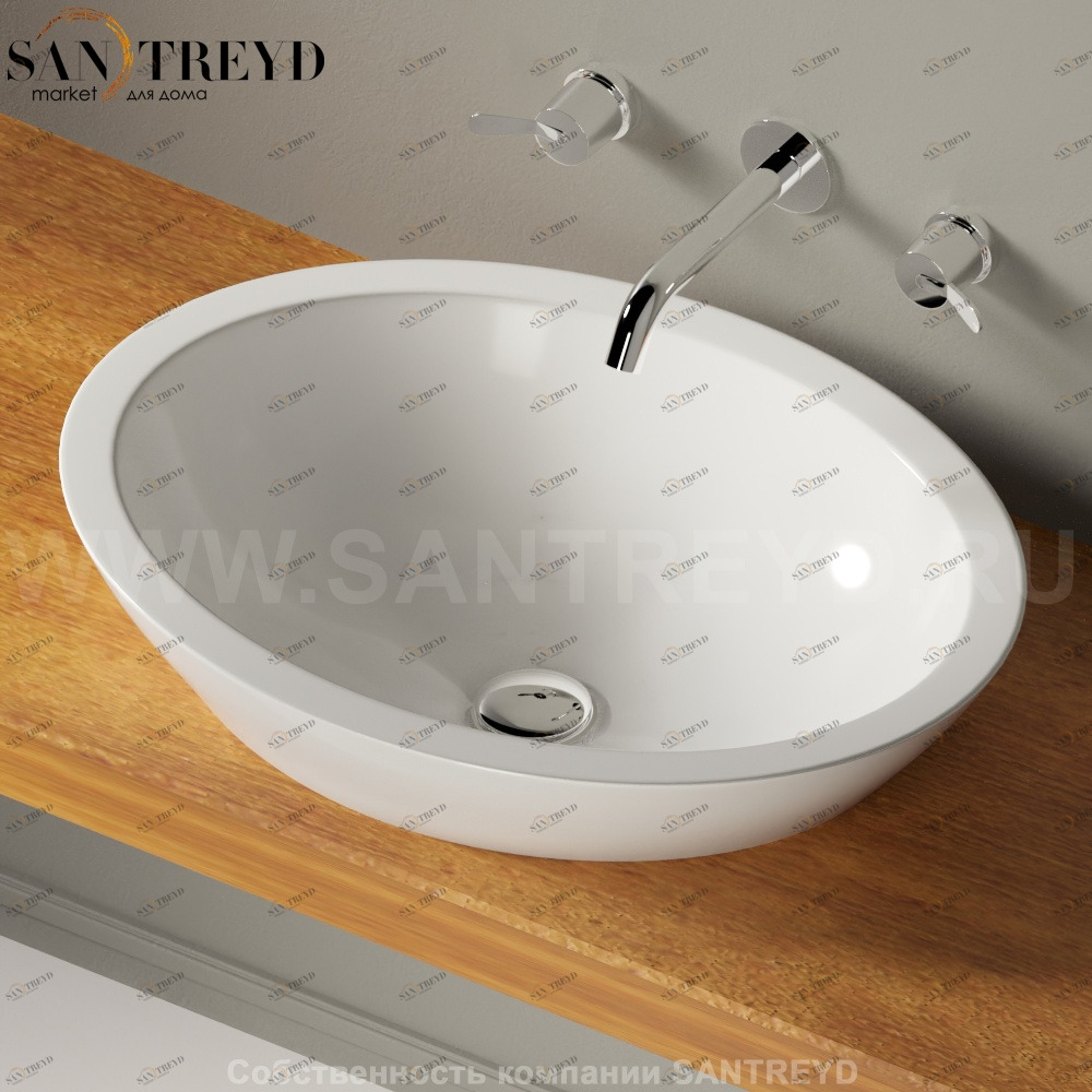 ACER0713IZZZ Накладная раковина под столешницу  овальная Agape 