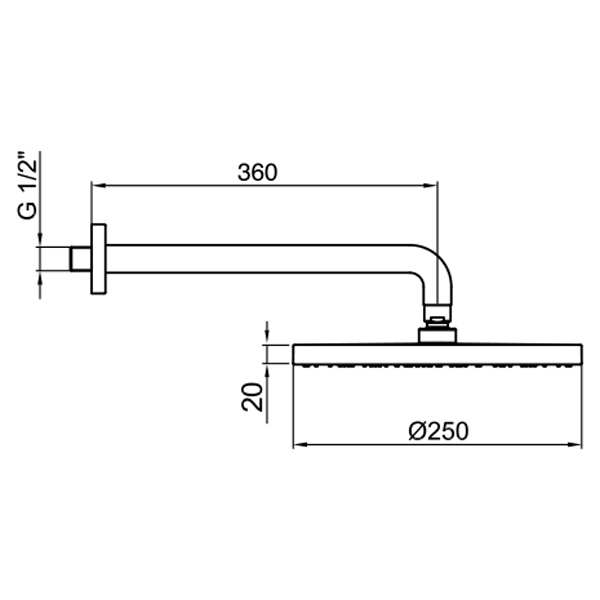 AC0398015PVC Верхний душ Webert Comfort - Вид №1