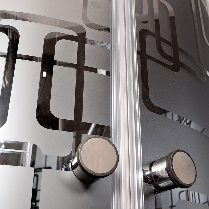 ЕМ1511 R N LED с гм. Душевая кабина DETO Серия EM BМ4590 N (без крыши) BLACK - Вид №11