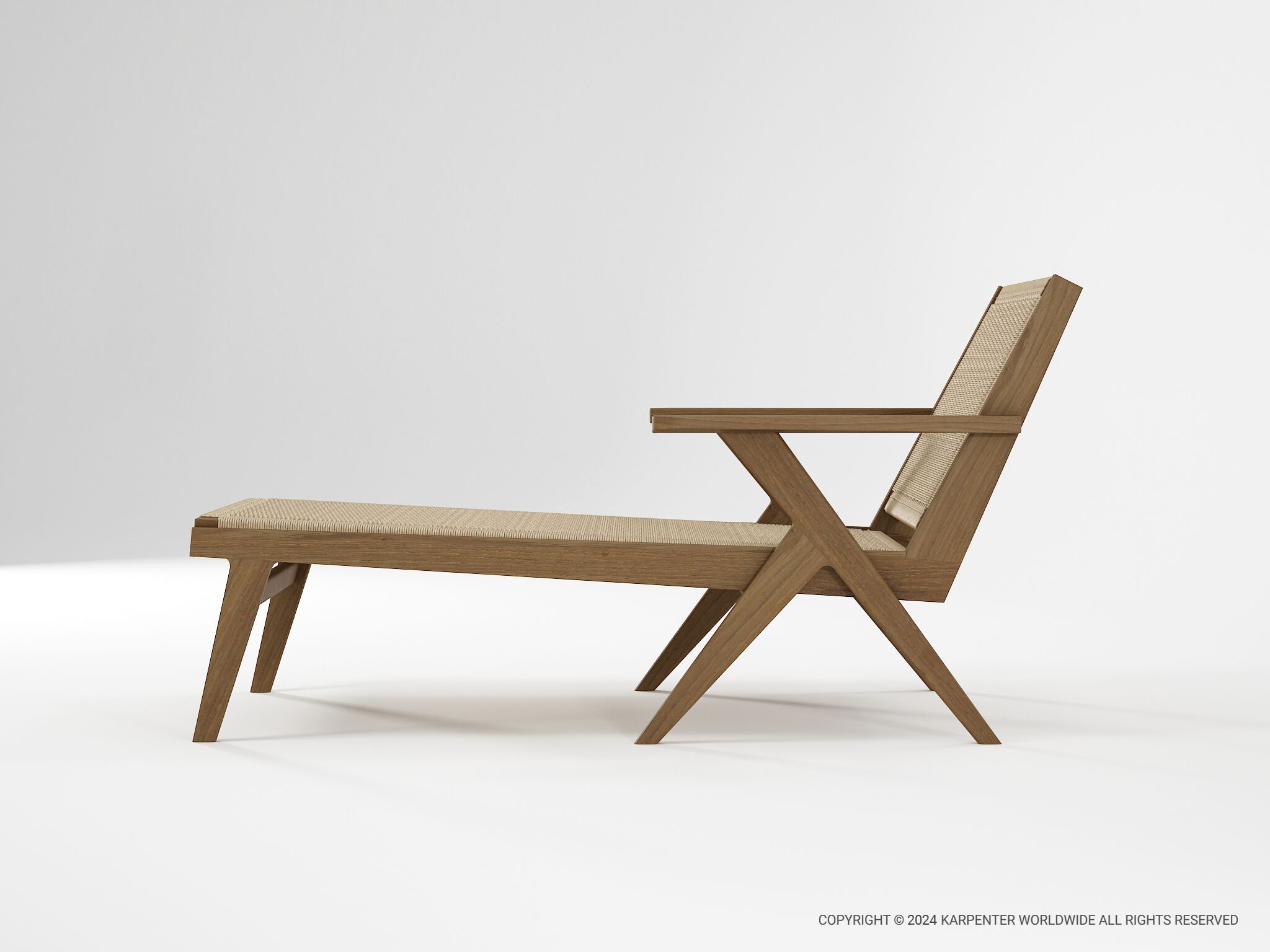 Садовая кровать из тикового дерева с подлокотниками KARPENTER Tribute Outdoor ARCH-00116699 - Вид №3