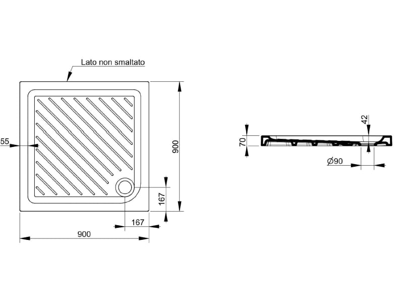 Керамический нескользящий квадратный поддон для душа Ceramica Dolomite Gemma2 ARCH-00002184 - Вид №2
