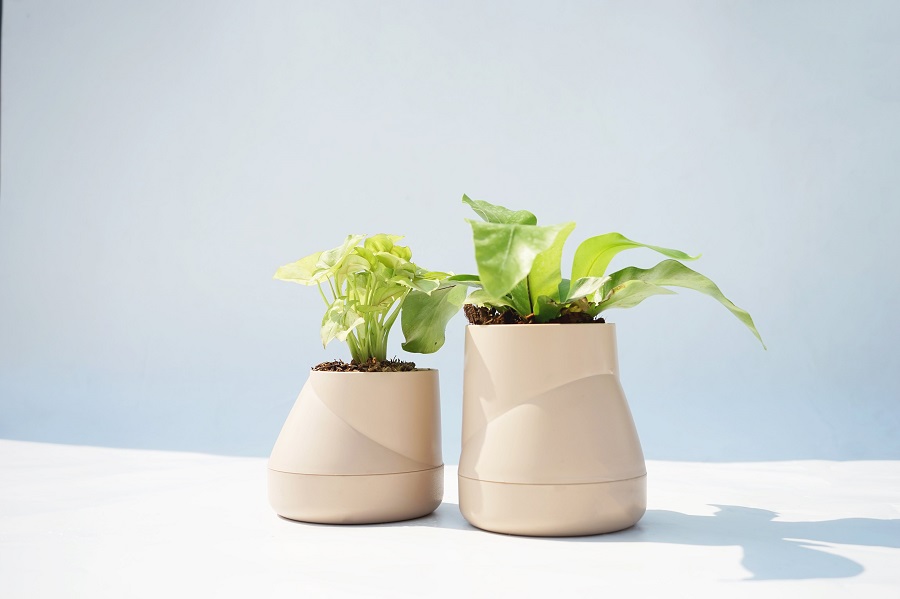 Горшок цветочный Hill Pot, маленький, кремовый Qualy QLX20001CR - Вид №5