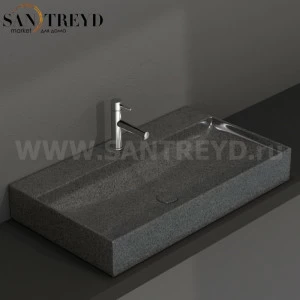 B6R81PG Подвесная раковина настенная прямоугольная Ceramica Globo T-EDGE серая