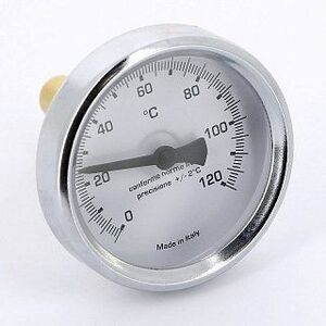 Термометр биметаллический 63 мм 120° EMMETI с погружной гильзой 50 мм