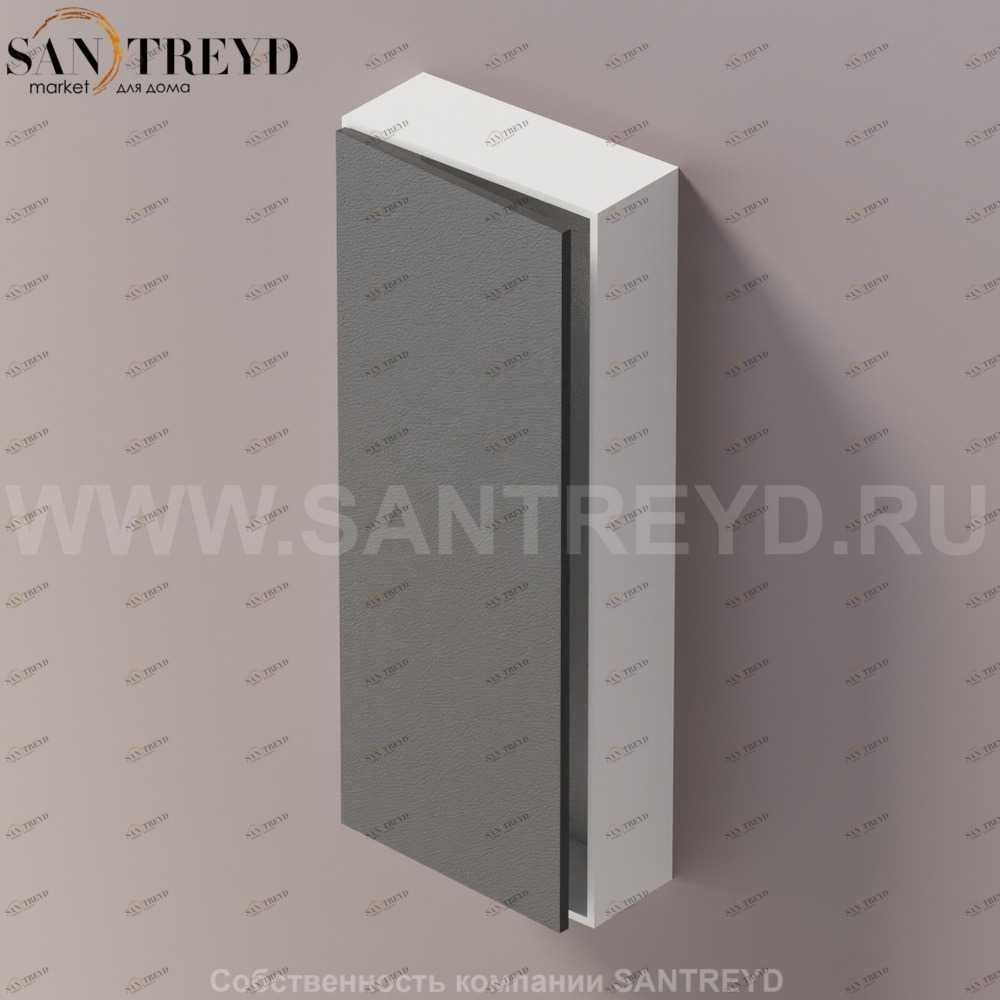 LIFT Модульный шкаф 100 см с левой дверью на доводчиках. Модули могут располагаться горизонтально и вертикально. Отделка: белая краска и черная кожа. AMOB053NELZSX Agape