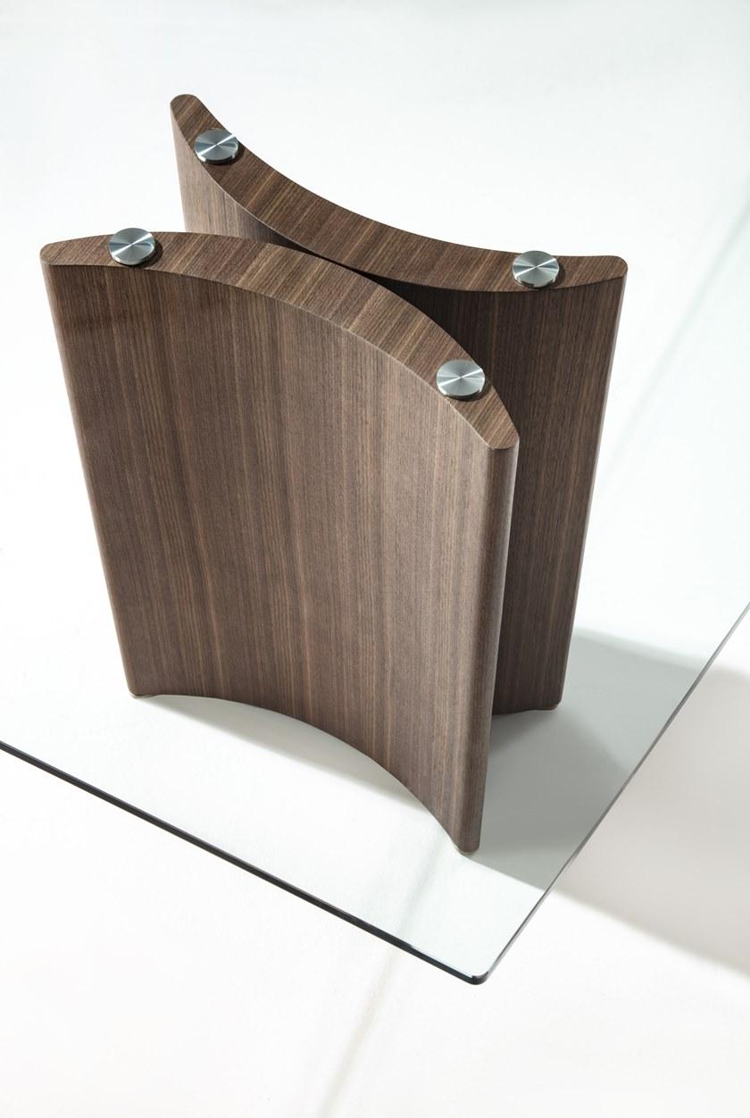 Porada Прямоугольный стол из хрусталя и основание из ореха каналетта Twenty sun-id-1508235 - Вид №1