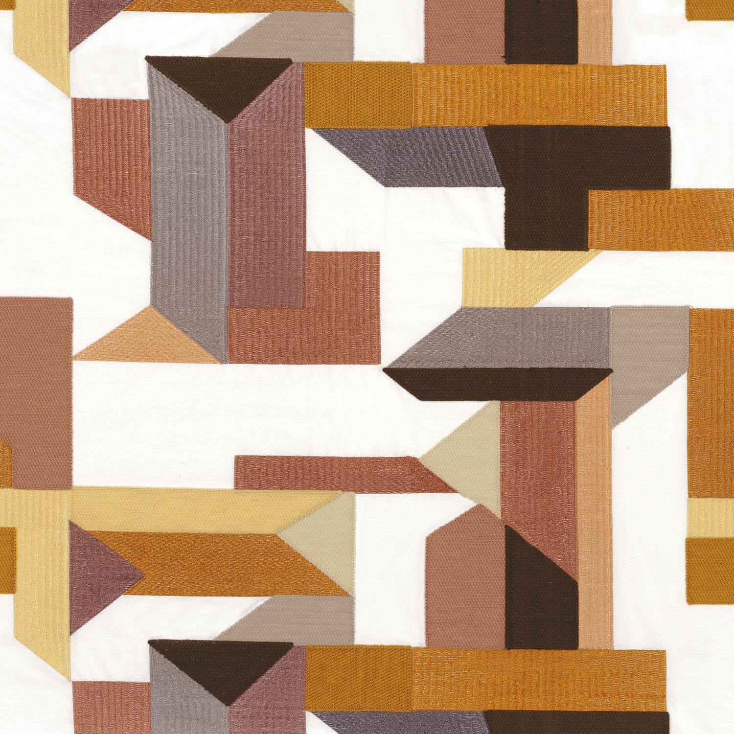 Многоцветная хлопковая вышитая ткань Casamance Polychromie ARCH-00012949 - Вид №3