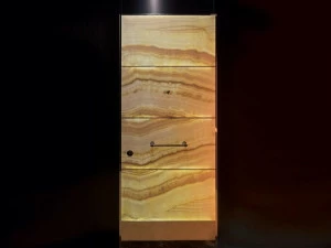 Ercole Раздвижная входная дверь из оникса с подсветкой