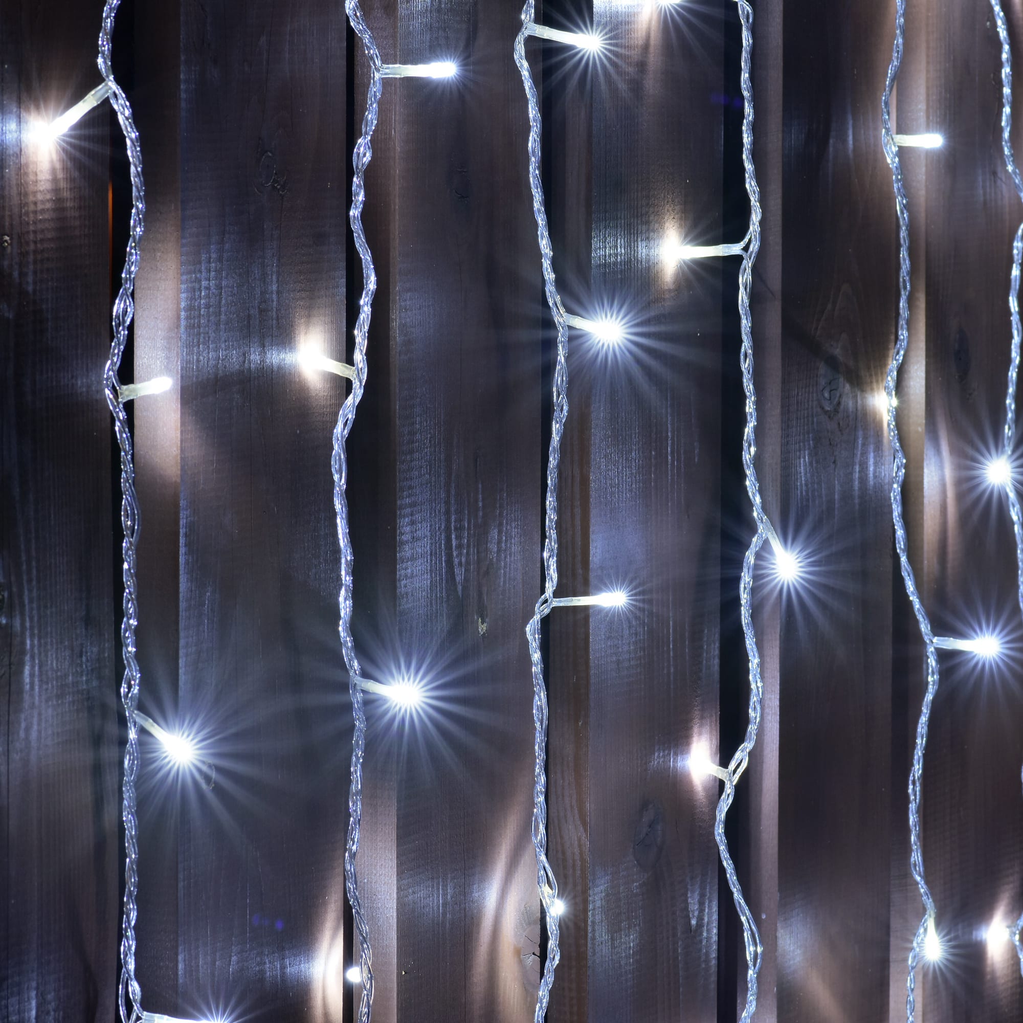 82341999 Электрогирлянда наружная «Занавес» 1x2 м 96 LED 6 нитей холодный белый Santreyd  - Вид №4