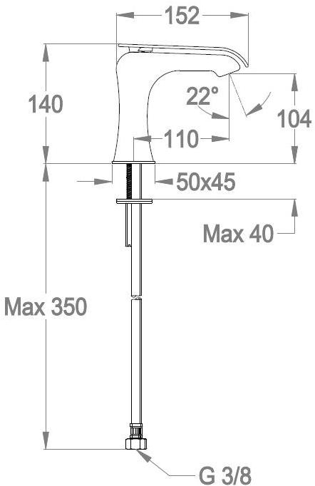 Fir Italia Смеситель для умывальника на столешнице без сливного крана Déco 87 8715232 - Вид №2