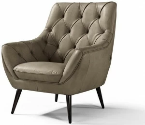 Max Divani Стеганое кожаное кресло с подлокотниками Grace