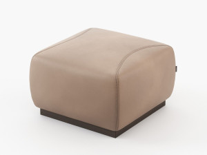 Кожаный квадратный пуф