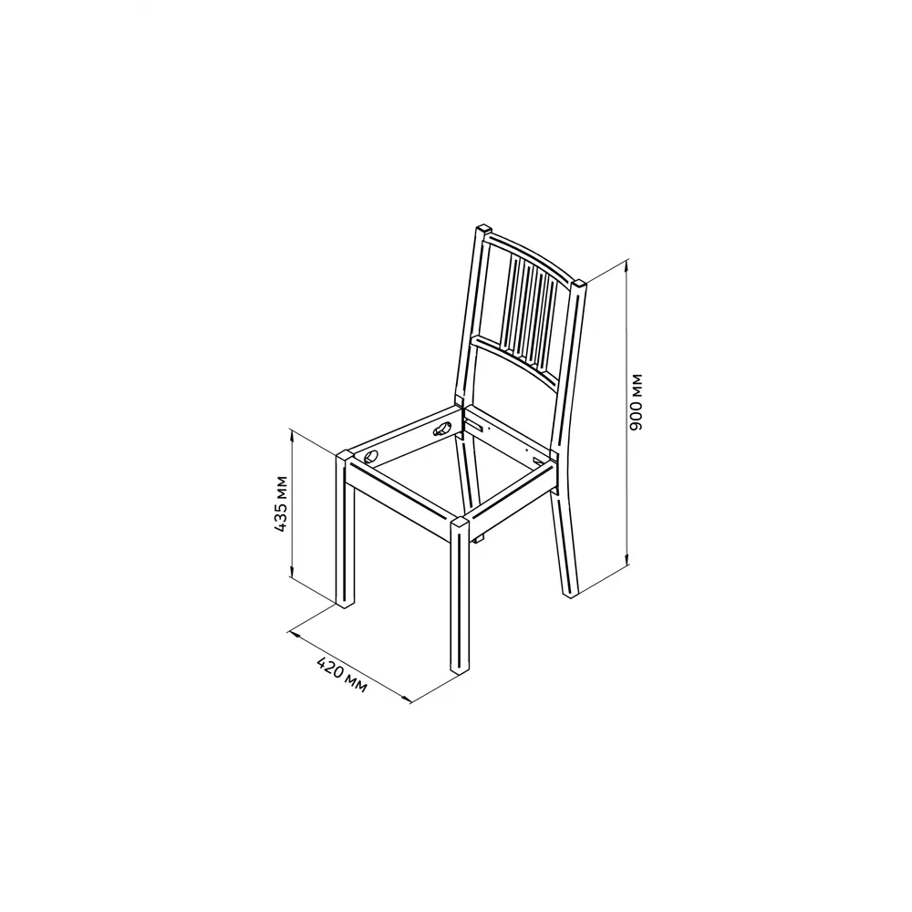 Каркас для стула Марсель Delinia 90x42x42 см дерево цвет графит 83717203 STLM-2040840  - Вид №6