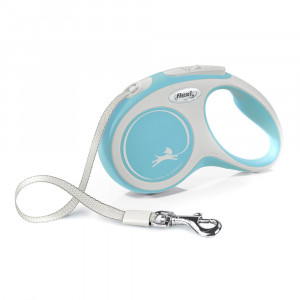 ПР0059072 Рулетка для собак NEW LINE Comfort S (до 15кг) лента 5м серый/голубой Flexi