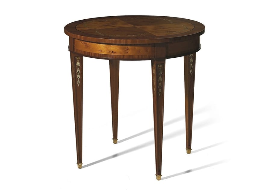 Круглый журнальный столик из тиса и розового дерева OAK Галерея ARCH-00042085