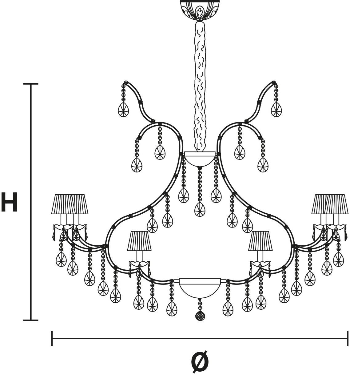 Masiero Металлическая люстра с кристаллами swarovski® Maria teresa sun-id-1351819 - Вид №2
