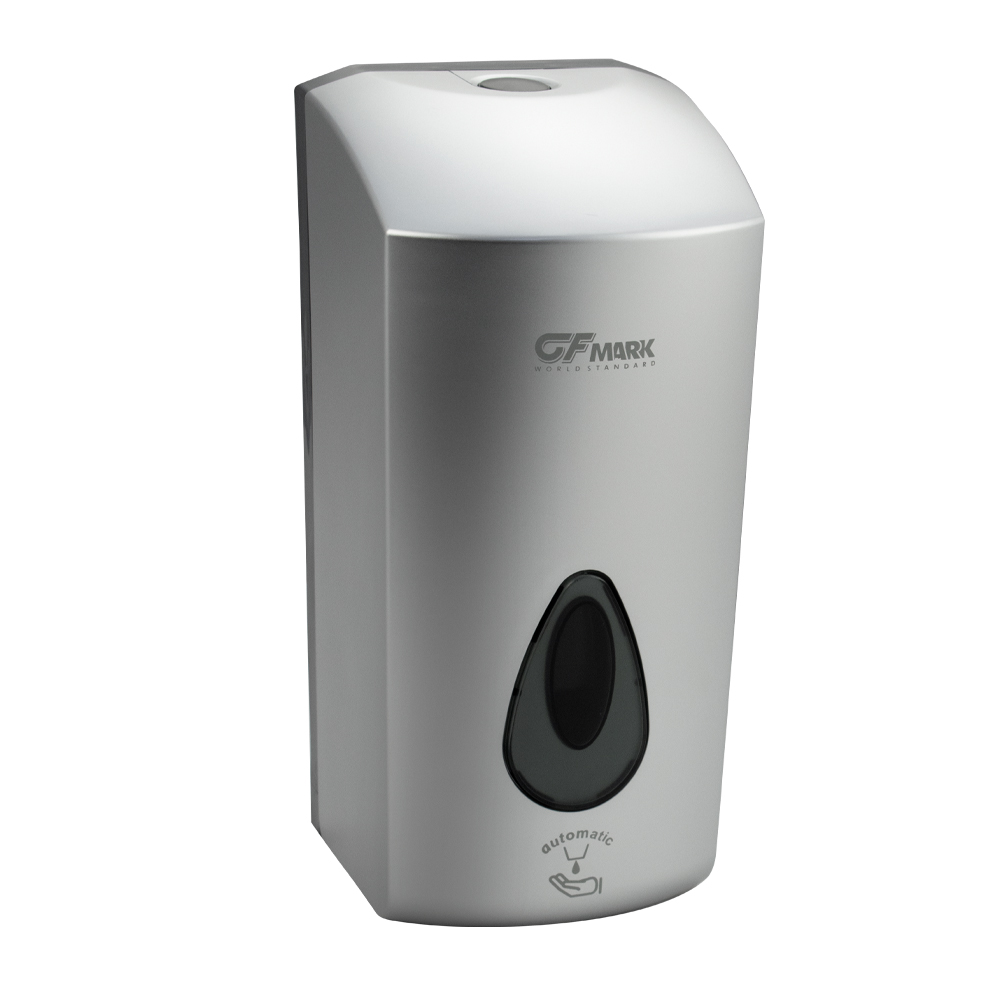 GFmark - Дозатор СЕНСОРНЫЙ, ПЕНА, пластик АБС, СЕРЫЙ, большой, с глазком - капля, 1000 мл,, код: 6397 