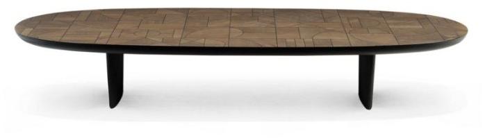 Roche Bobois Низкий овальный журнальный столик из массива дерева Nativ sun-id-1391532 - Вид №1