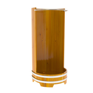 2212 Душевая кабина с держателем для шторки Натуральная Рустик Alyarus