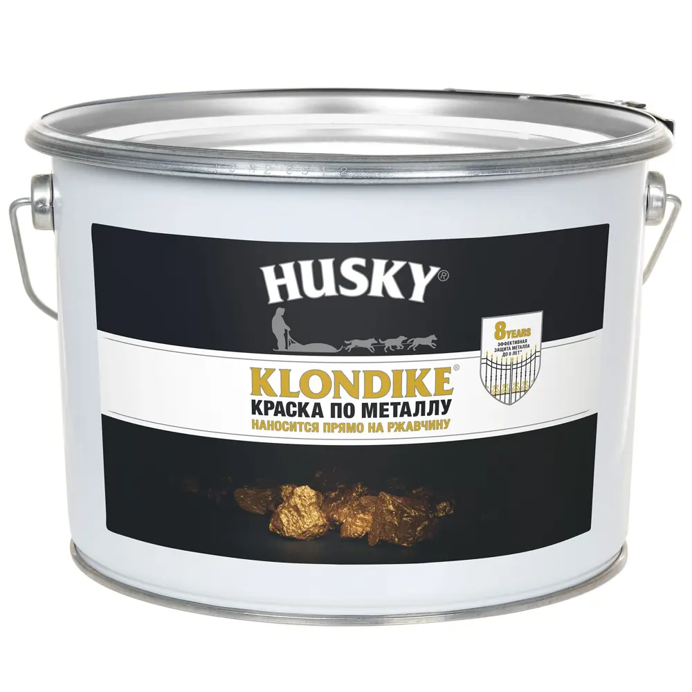 Краска по металлу Husky Klondike цвет черный глянцевый 9 л STLM-2157894 - Вид №1