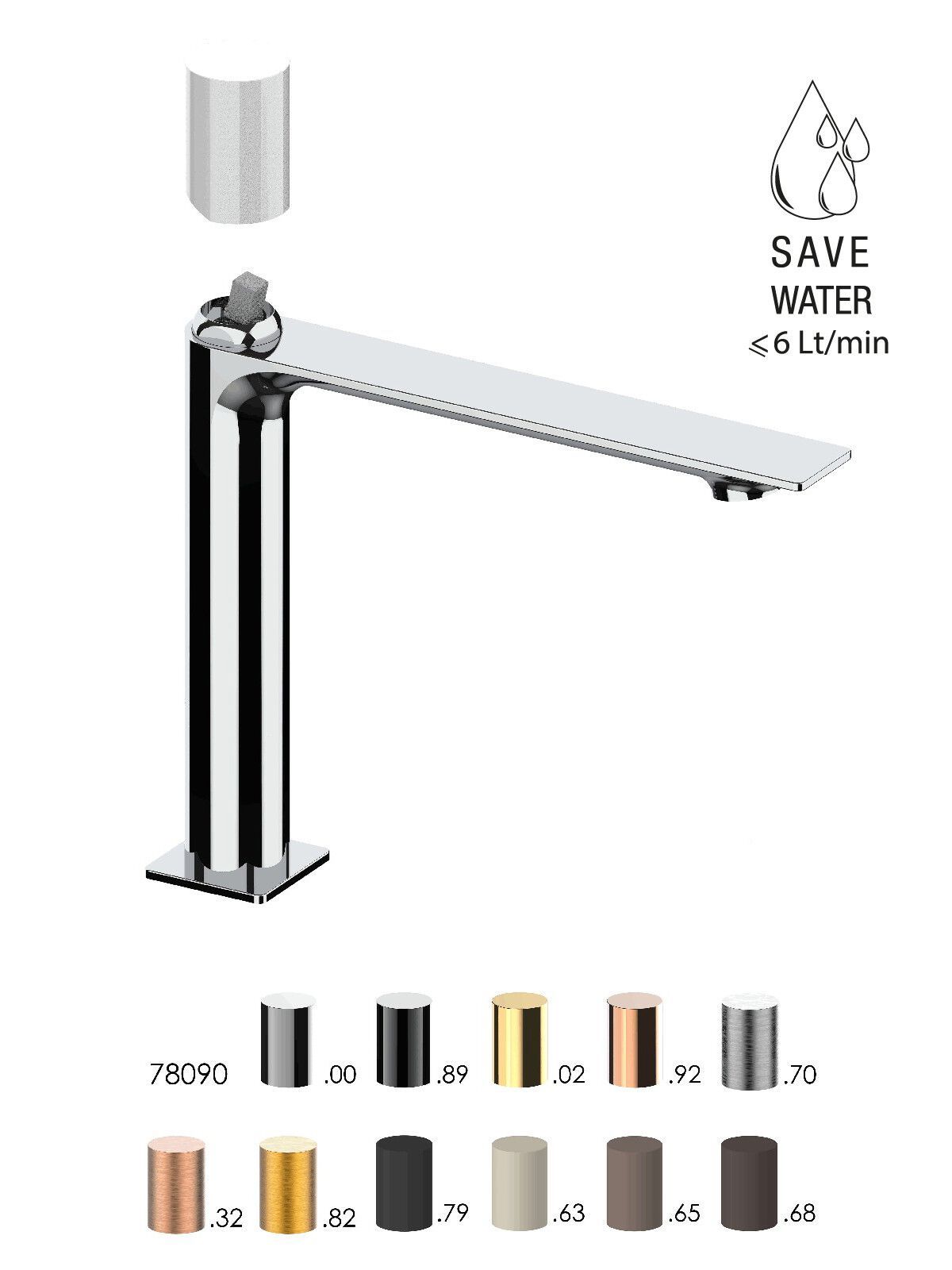 Смеситель для раковины с ограничителем расхода Rubinetterie Frattini Narciso S ARCH-00125843 - Вид №10