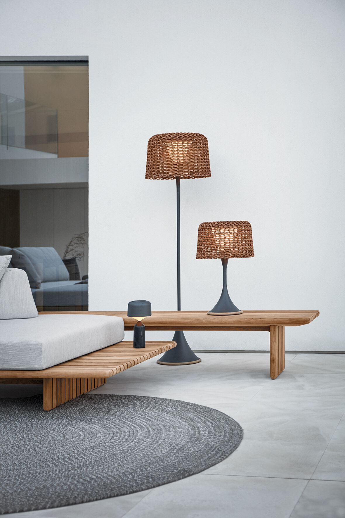 Модульный садовый диван из ткани и тика Gloster палуба ARCH-00059176 - Вид №4