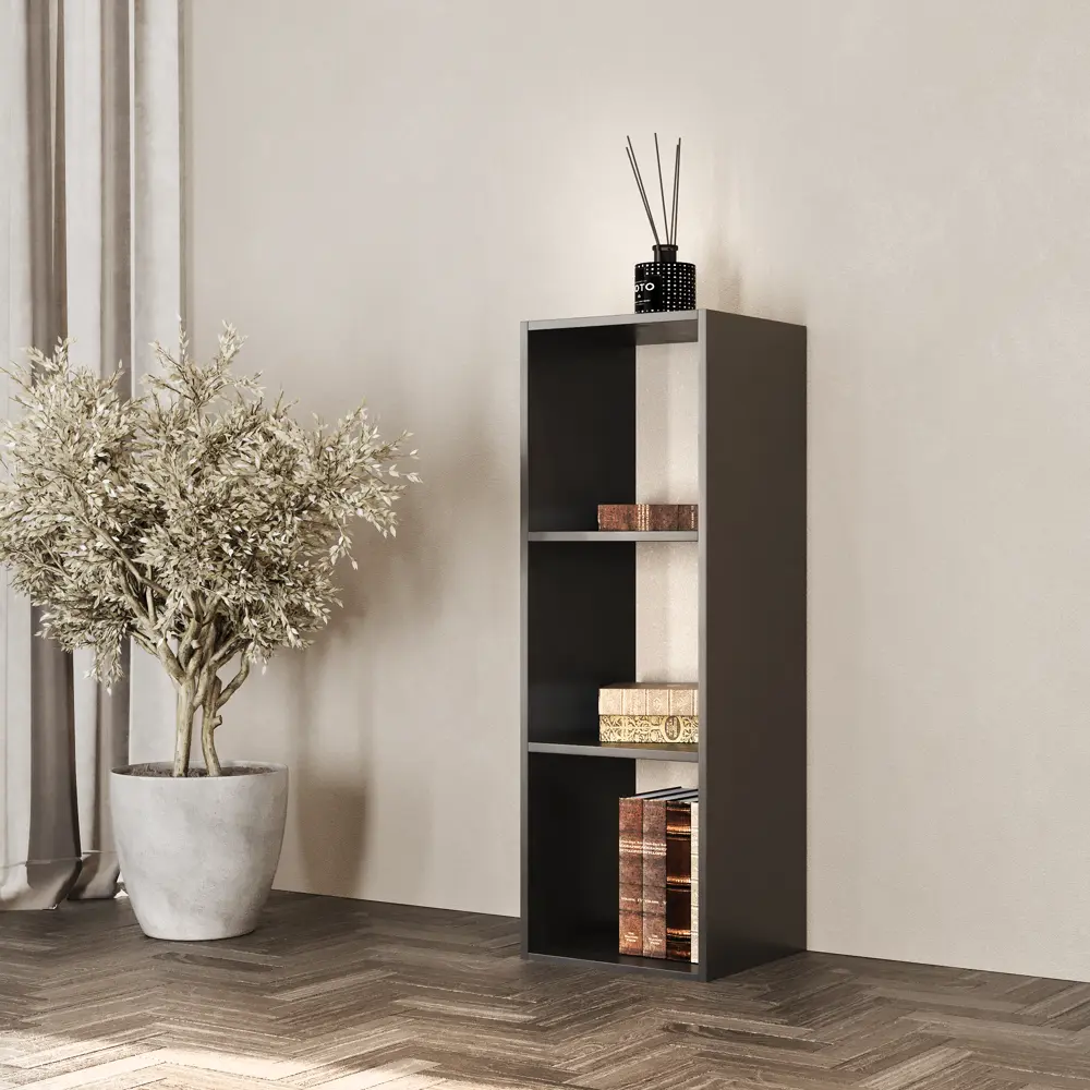 Стеллаж Spaceo KUB 3 секции 36x104x31.5 см ЛДСП цвет графит STLM-2031292