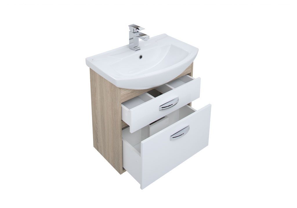 Мебель для ванной Aquanet Грейс 65 дуб сонома/белый (2 ящика) 00198809 - Вид №3