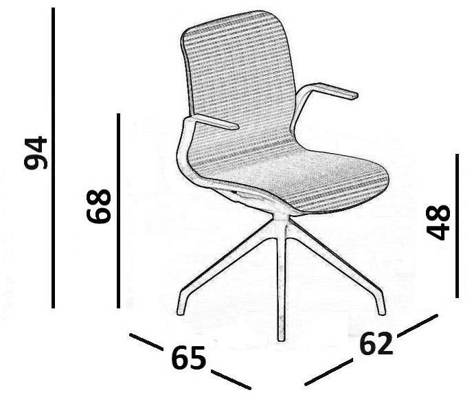 Luxy Офисное кресло на козлах из нейлона® со средней спинкой Smartlight sun-id-1356625 - Вид №5